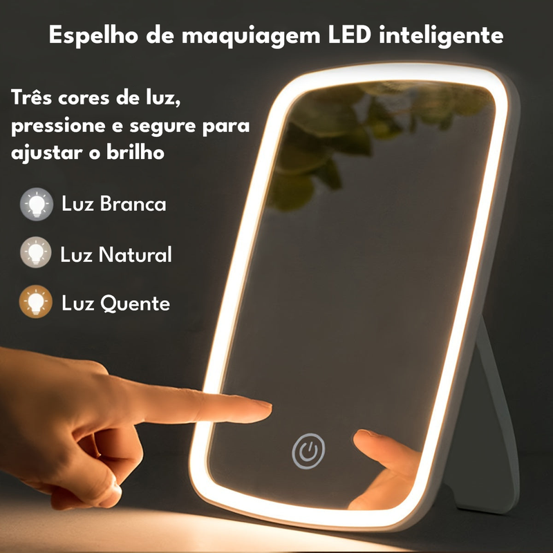 Espelho LED Touch - Ilumine sua Beleza